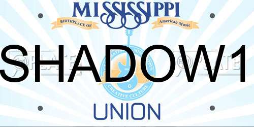 SHADOW1 Mississippi License Plate