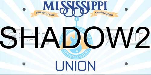 SHADOW2 Mississippi License Plate