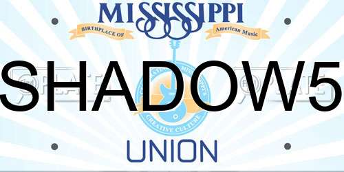 SHADOW5 Mississippi License Plate