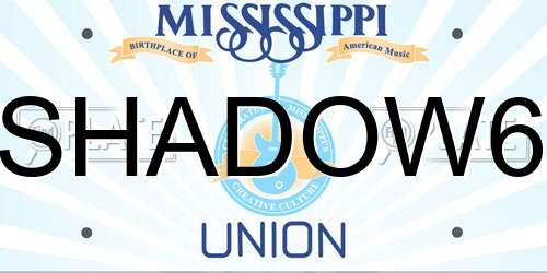 SHADOW6 Mississippi License Plate