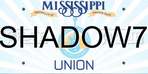 SHADOW7 Mississippi License Plate