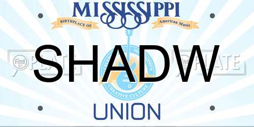 SHADW Mississippi License Plate