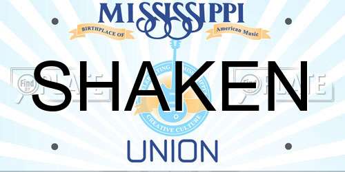 SHAKEN Mississippi License Plate