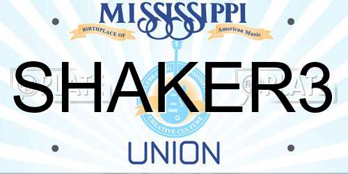 SHAKER3 Mississippi License Plate