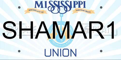 SHAMAR1 Mississippi License Plate