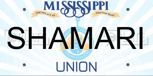 SHAMARI Mississippi License Plate