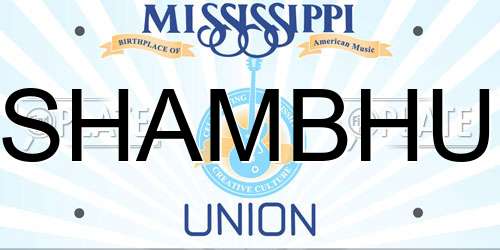 SHAMBHU Mississippi License Plate