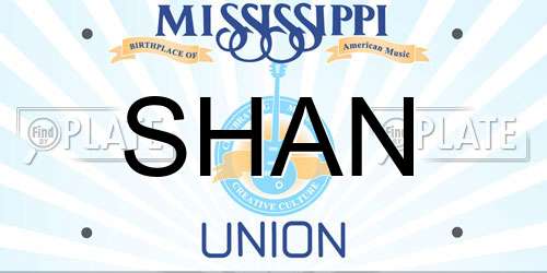 SHAN Mississippi License Plate