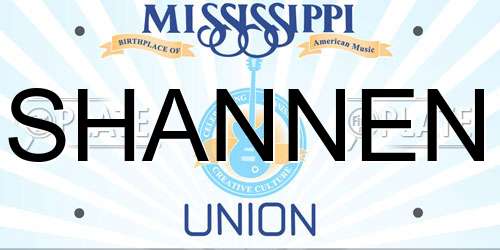 SHANNEN Mississippi License Plate