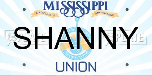 SHANNY Mississippi License Plate