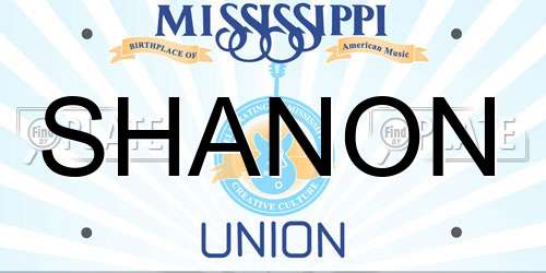 SHANON Mississippi License Plate