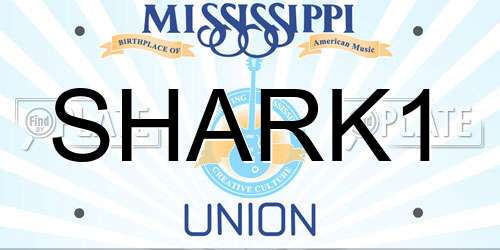 SHARK1 Mississippi License Plate