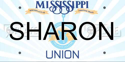 SHARON Mississippi License Plate