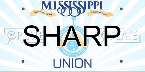 SHARP Mississippi License Plate