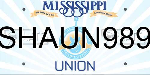 SHAUN989 Mississippi License Plate