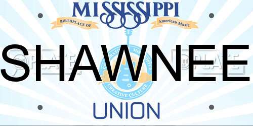 SHAWNEE Mississippi License Plate