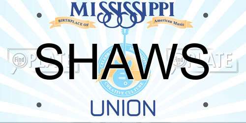 SHAWS Mississippi License Plate