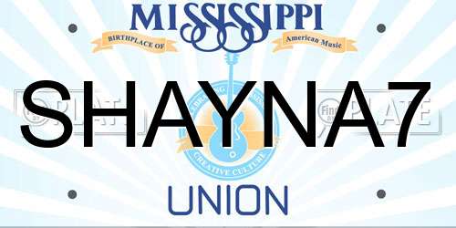 SHAYNA7 Mississippi License Plate
