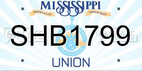 SHB1799 Mississippi License Plate