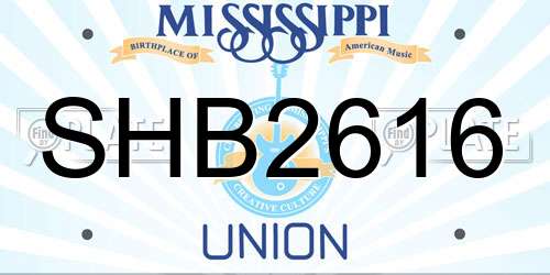 SHB2616 Mississippi License Plate