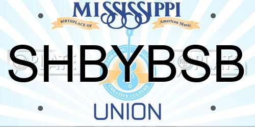 SHBYBSB Mississippi License Plate
