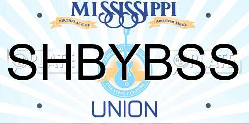 SHBYBSS Mississippi License Plate