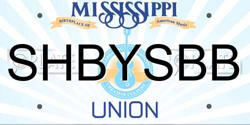 SHBYSBB Mississippi License Plate
