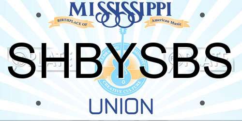 SHBYSBS Mississippi License Plate