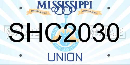 SHC2030 Mississippi License Plate