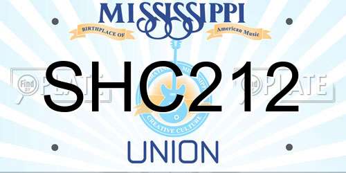 SHC212 Mississippi License Plate
