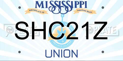 SHC21Z Mississippi License Plate