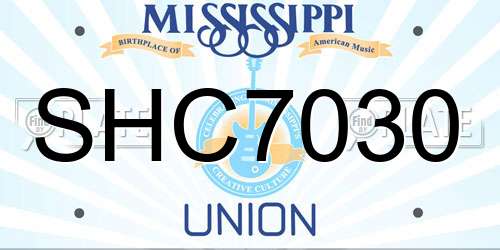 SHC7030 Mississippi License Plate