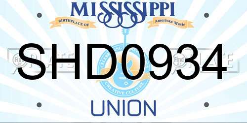 SHD0934 Mississippi License Plate