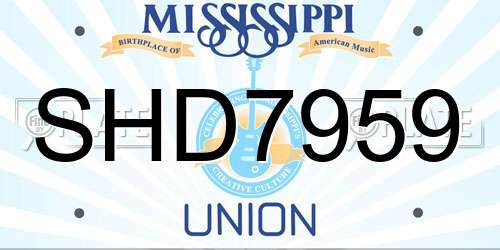 SHD7959 Mississippi License Plate