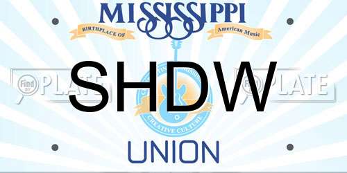 SHDW Mississippi License Plate