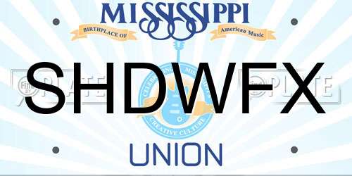 SHDWFX Mississippi License Plate