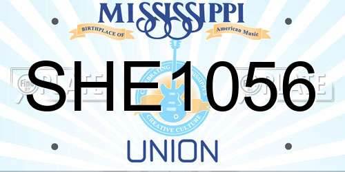 SHE1056 Mississippi License Plate