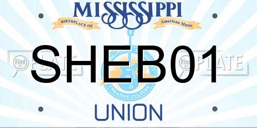 SHEB01 Mississippi License Plate