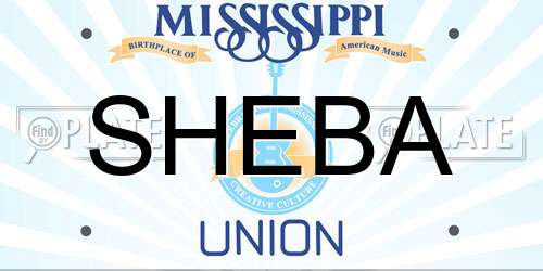 SHEBA Mississippi License Plate