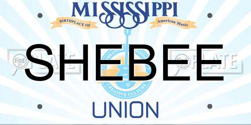 SHEBEE Mississippi License Plate
