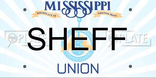 SHEFF Mississippi License Plate