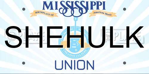 SHEHULK Mississippi License Plate