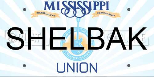 SHELBAK Mississippi License Plate