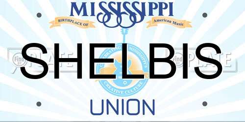 SHELBIS Mississippi License Plate