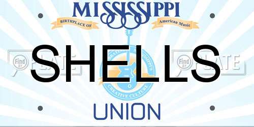 SHELLS Mississippi License Plate