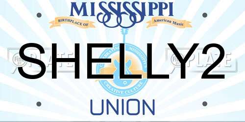SHELLY2 Mississippi License Plate