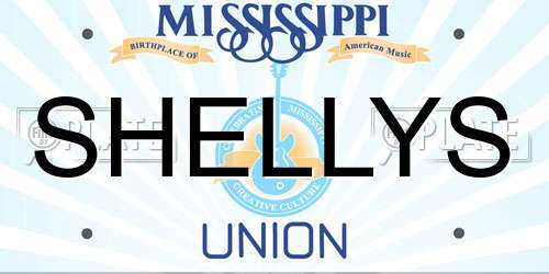 SHELLYS Mississippi License Plate