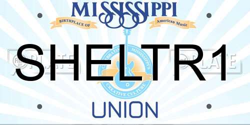 SHELTR1 Mississippi License Plate