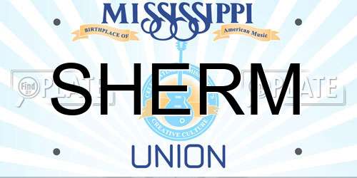 SHERM Mississippi License Plate