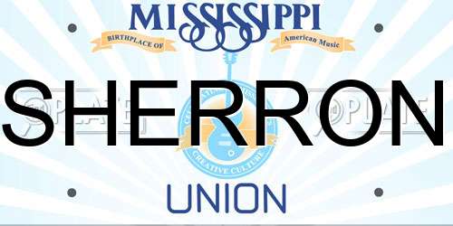SHERRON Mississippi License Plate